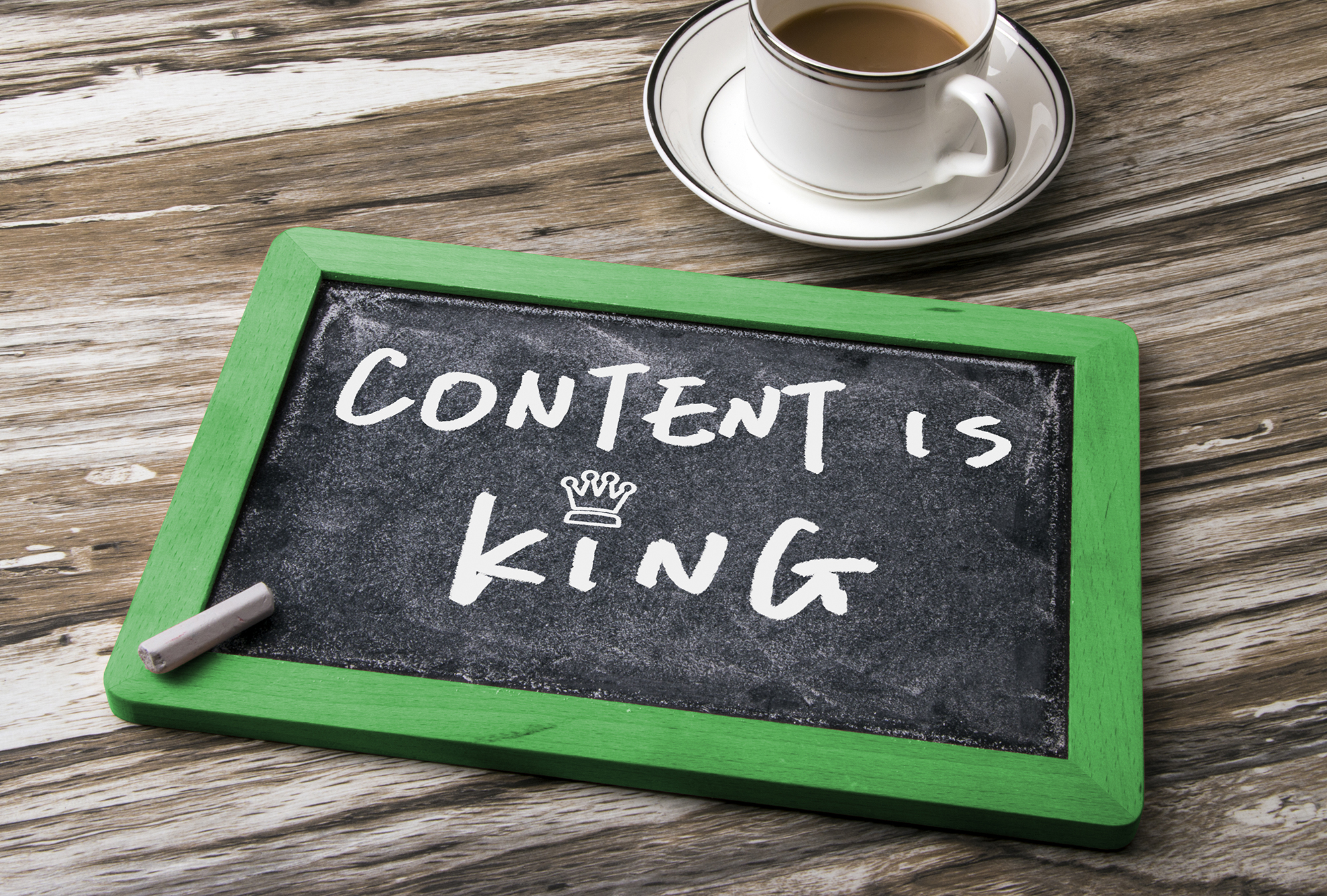 content is king handwritten in Wilton, CT